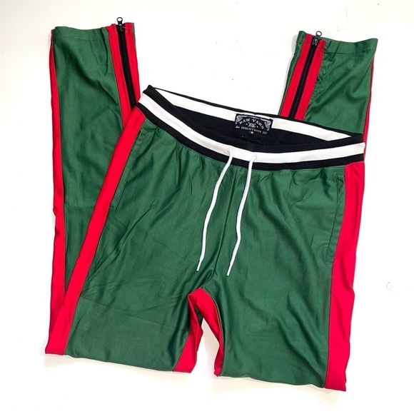 Raw Yarn Industries Other - Raw Yarn Industries Green Side-Stripe Joggers Medium